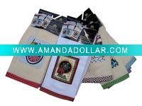 Patch embroidery velour tea towel
