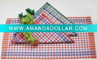 Cotton yarn dyed tea towel with jacquard design