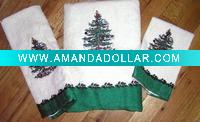 100%cotton embroidery ultra soft terry Christmas tea towel