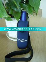 Wholesale neoprene drink cooler with a neck strap and bottle opener