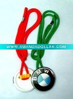 Rope tie badge buttons
