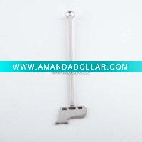 Ox Head-shaped stainless steel swizzle stick/drink stirrer