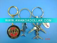 Wholesale metal fish keychain, plane keychain, promotional keychain