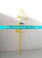 Wholesale 7-up plastic straw with figurine