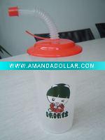 Wholesale 250ml plastic water bottle with straw