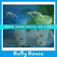 Wholesale Plastic water cup with straw