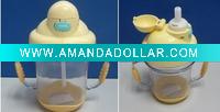 Wholesale baby training/sippy cup with straw , handle and cover/lid