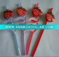 Wholesale artistic drinking straw with strawberry