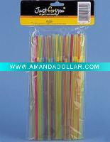 Wholesale Neon assorted color plastic flexible drinking straw