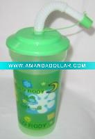 Wholesale plastic straw cup 450ml