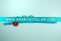 Wholesale Intresting plastic straw with soft PVC decoration