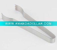 Silver Stainless steel ice tong/barware tongs