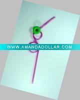 Wholesale Intresting Plastic Straw with soft PVC decoration