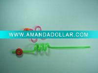 Wholesale Intresting Plastic Straw with soft PVC decoration