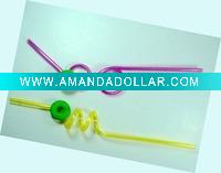 Wholesale Intresting plastic straws with soft PVC decoration