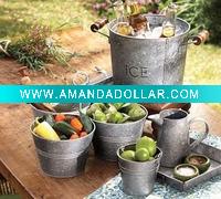 galvanized tin ice bucket