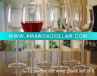 Wholesale 12 ounce red wine glass set of 6