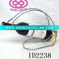 Wholesale Wire frame & rattan wine stand&home decoration