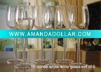 Wholesale 10 ounce white wine glass set of 6