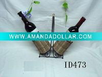Wholesale Wire rattan wine storage rack&stand