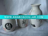 Ceramic sake set, sake cup