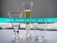 Wholesale clear glass berry goblet set