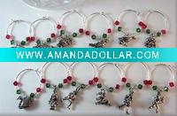 glass wine charm
