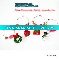 xmas glass wine charms/xmas charns/xmas gift/xmas promotion gift