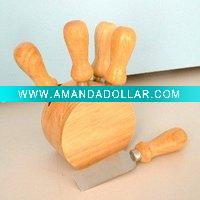 Wholesale cheese knives with wooden block