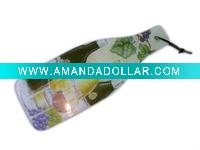 Wholesale bottle shape tempered glass cheese board