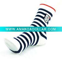 Man stripped 100% cotton sock