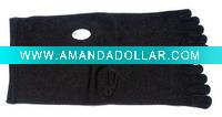 Wholesale men's cotton five -toe sock