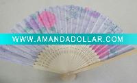 Wholesale Mix Flower printing Ladies bamboo silk hand fan