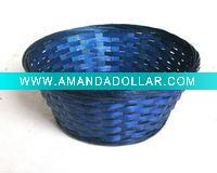 Wholesale Blue Round Bamboo Basket