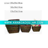 3 asst Moss planter