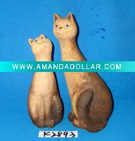 Wholesale stock pottery set of 2 animals
