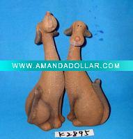 Wholesale stock pottery set of 2 animals