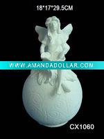 Wholesale ceramic bisque fairy for decoration-bisque potteryware