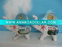 Wholesale Ceramic souvenir tourist products elephant 3D water crystal ball