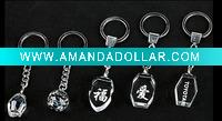 Wholesale 3d etched crystal keychain with light