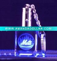 Wholesale 3D Laser crystal keychain for promotional gift