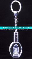 Wholesale 3d laser glass keychain