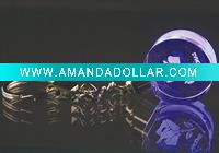 3d etched crystal keychain with light