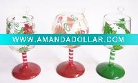 Wholesale handpainted wine glass of Christmas gift