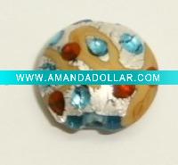Oval glass bead