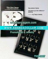Wholesale Sea animal theme wine glass charm