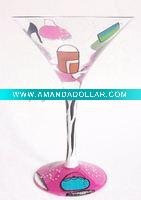 Wholesale handpainted Martini glass of Christmas gift