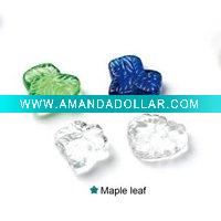 Multi color glass maple leaf,glass gem