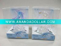 GLASS DOLPHINS IN PVC BOX