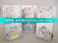 Wholesale ALUMINIUM ALLOY PHOTO FRAME WITH GLASS DECORATION IN PAPER BOX